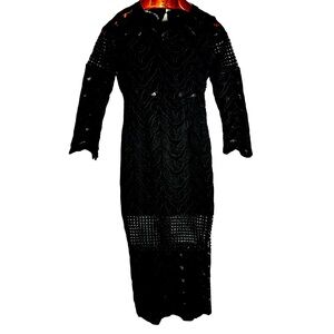 Premonition Black Crochet Lace Midi Dress Size‎ 4
